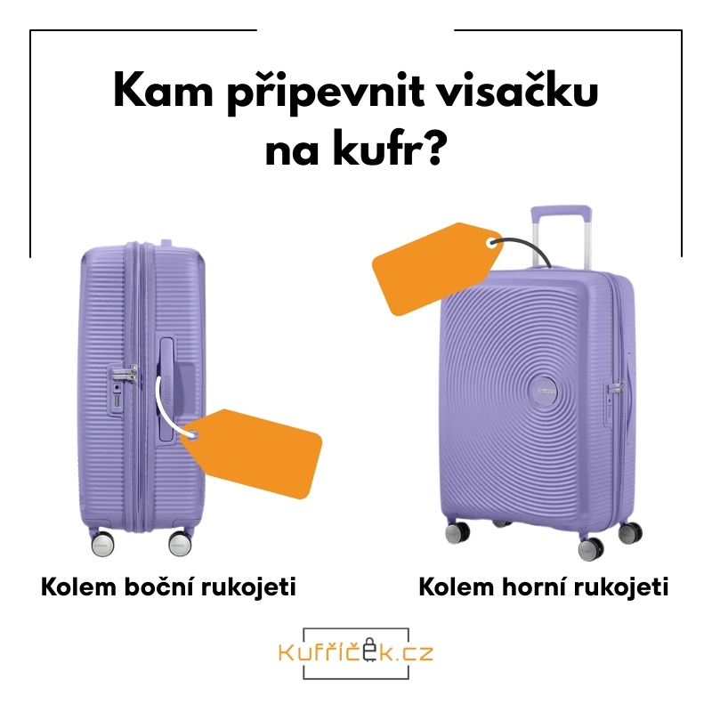 Kam připevnit visačku na kufr